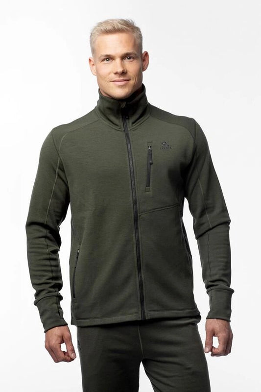Merino Men's Fleece Jacket, Hunter Green