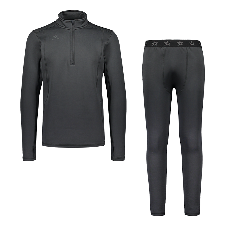 ThermoDry Men's Mid Layer Top + Bottom, Dark Grey (Comes in the box)