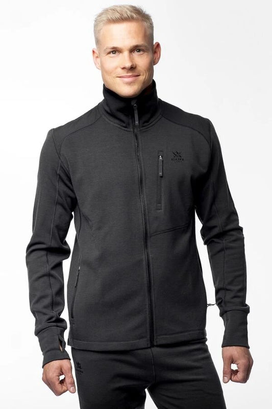 Merino Men's Fleece Jacket, Dark Grey