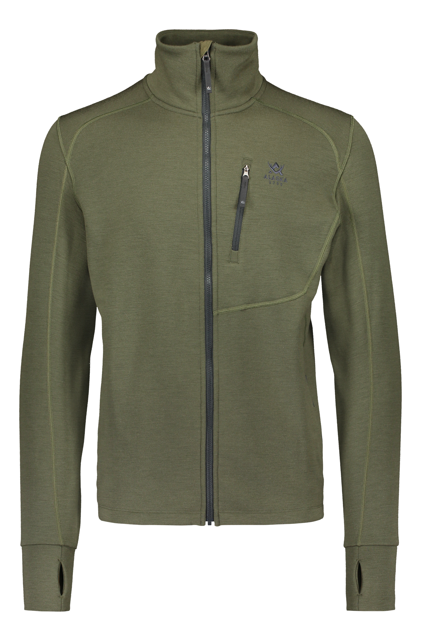 Merino Men's Fleece Jacket, Hunter Green