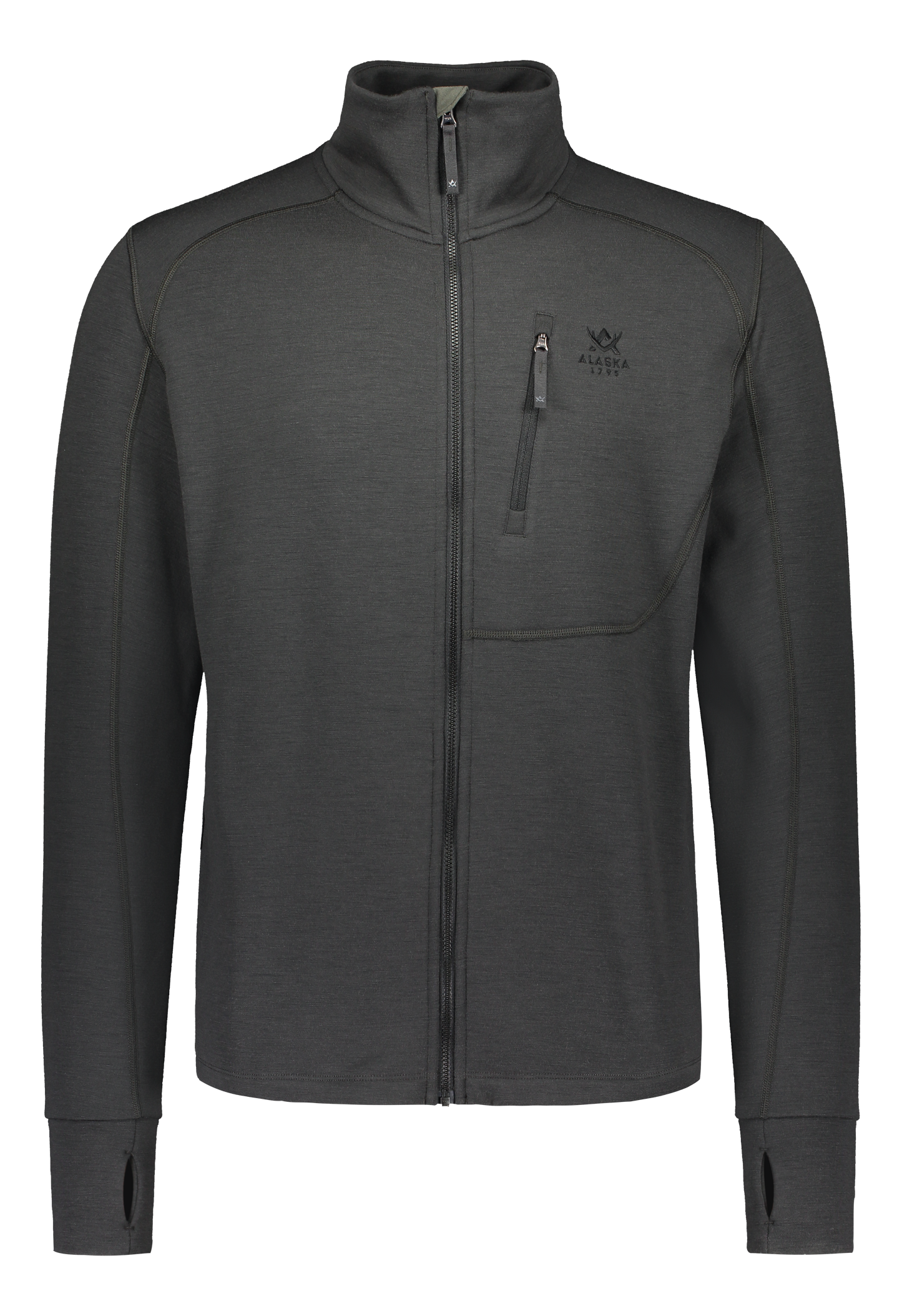 Merino Men's Fleece Jacket, Dark Grey