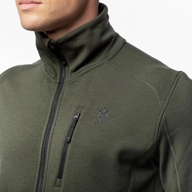 Merino Men's Fleece Jacket, Hunter Green