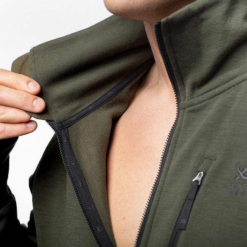 Merino Men's Fleece Jacket, Hunter Green