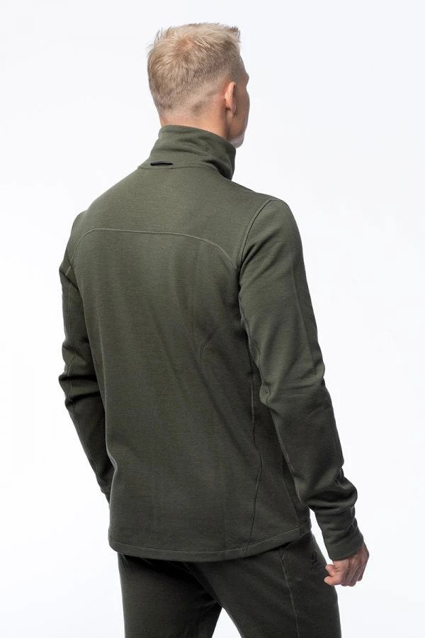 Merino Men's Fleece Jacket, Hunter Green